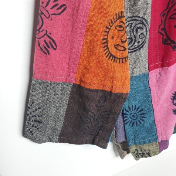 Everest Handicrafts Made in Nepal Patchwork Shirt L Ethnic Hippie Boho Festival - Picture 4 of 8